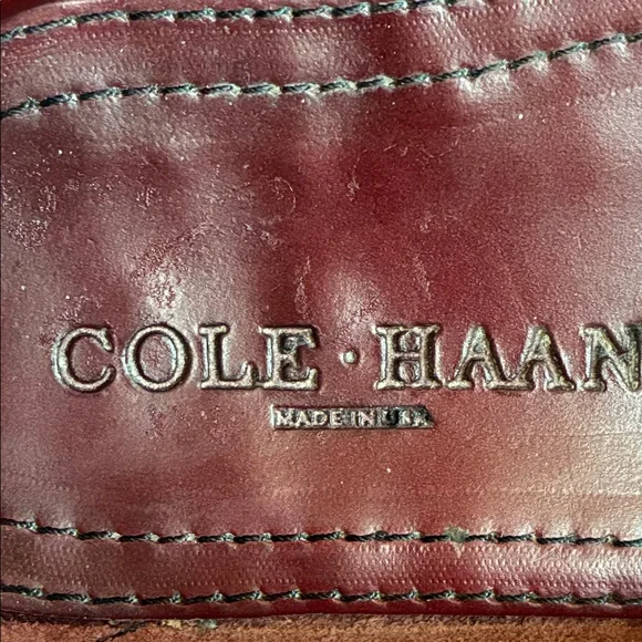 COLE HAAN Tassel Loafers, with fringe,maroon, Leather, Classic 9M EUC - Picture 13 of 17